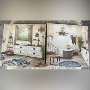 Elegant Bathroom Canvas Art Set